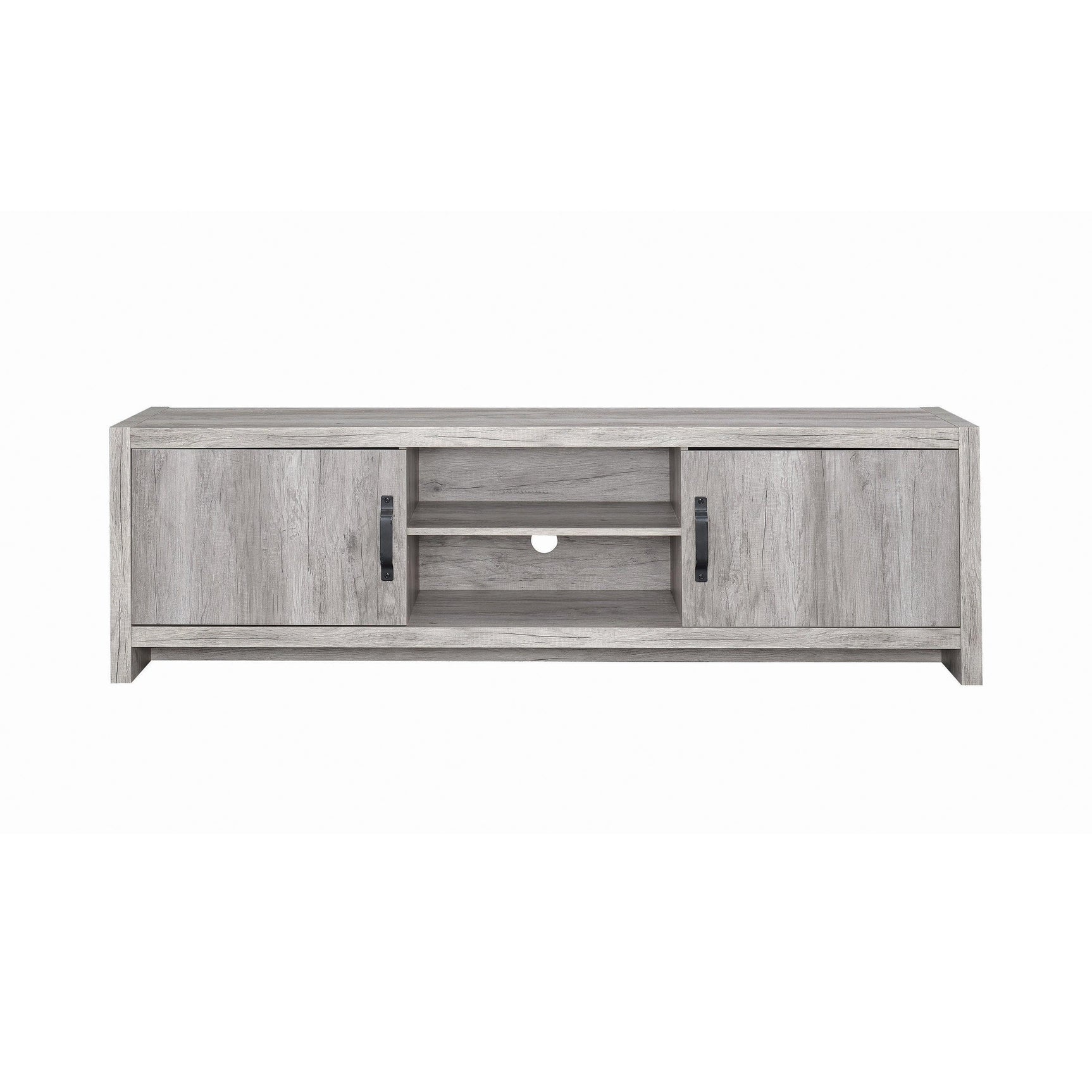 Hays 2-Door Tv Console Grey Driftwood - Ella Furniture