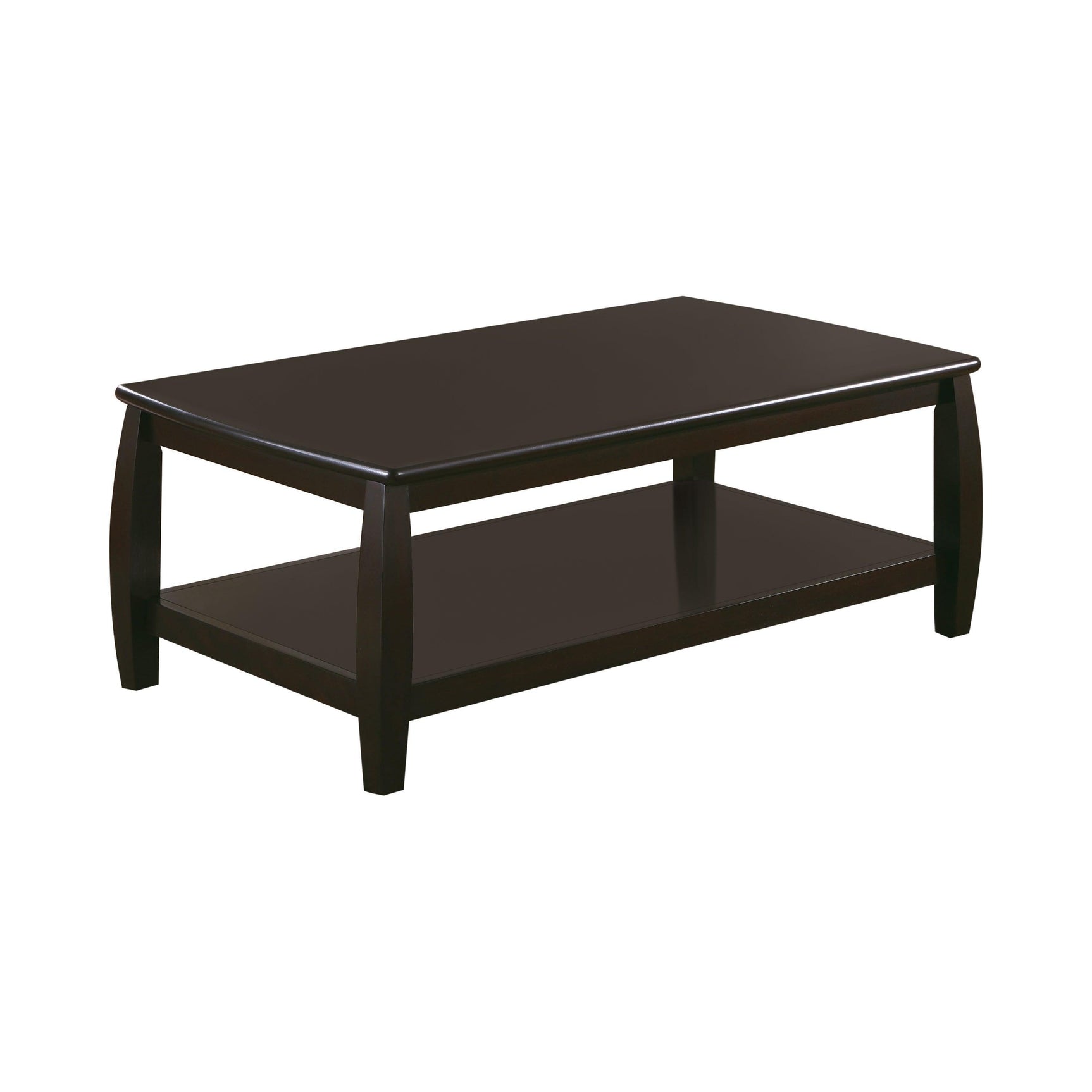 Dixon Rectangular Coffee Table With Lower Shelf Espresso - Ella Furniture