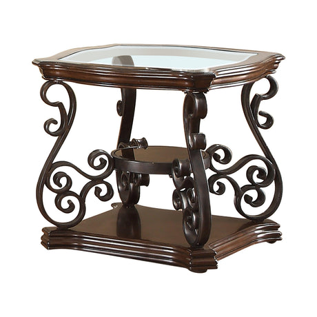 Laney End Table Deep Merlot And Clear - Ella Furniture