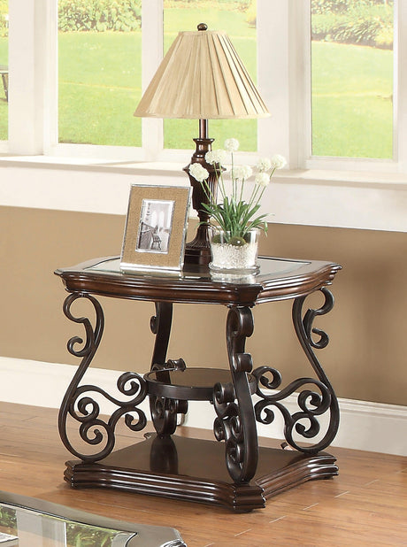 Laney Coffee Table Deep Merlot And Clear - Ella Furniture