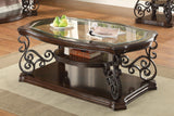 Laney End Table Deep Merlot And Clear - Ella Furniture