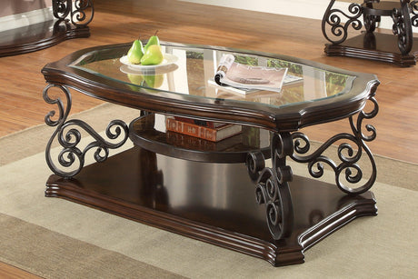 Laney End Table Deep Merlot And Clear - Ella Furniture