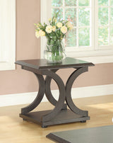 Shelly C-shaped Base End Table Cappuccino - Ella Furniture