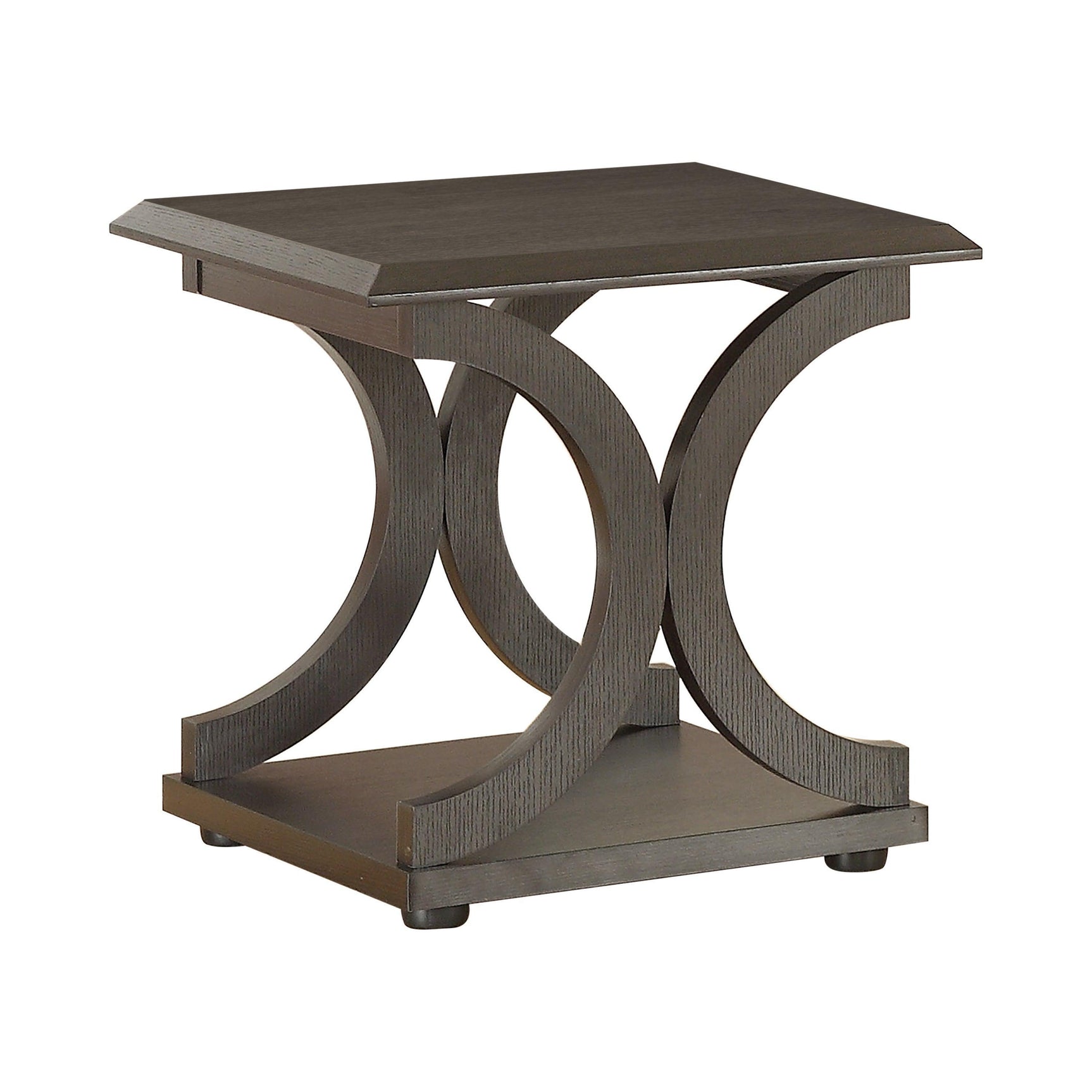 Shelly C-shaped Base End Table Cappuccino - Ella Furniture