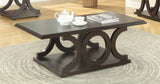 Shelly C-shaped Base Coffee Table Cappuccino - Ella Furniture