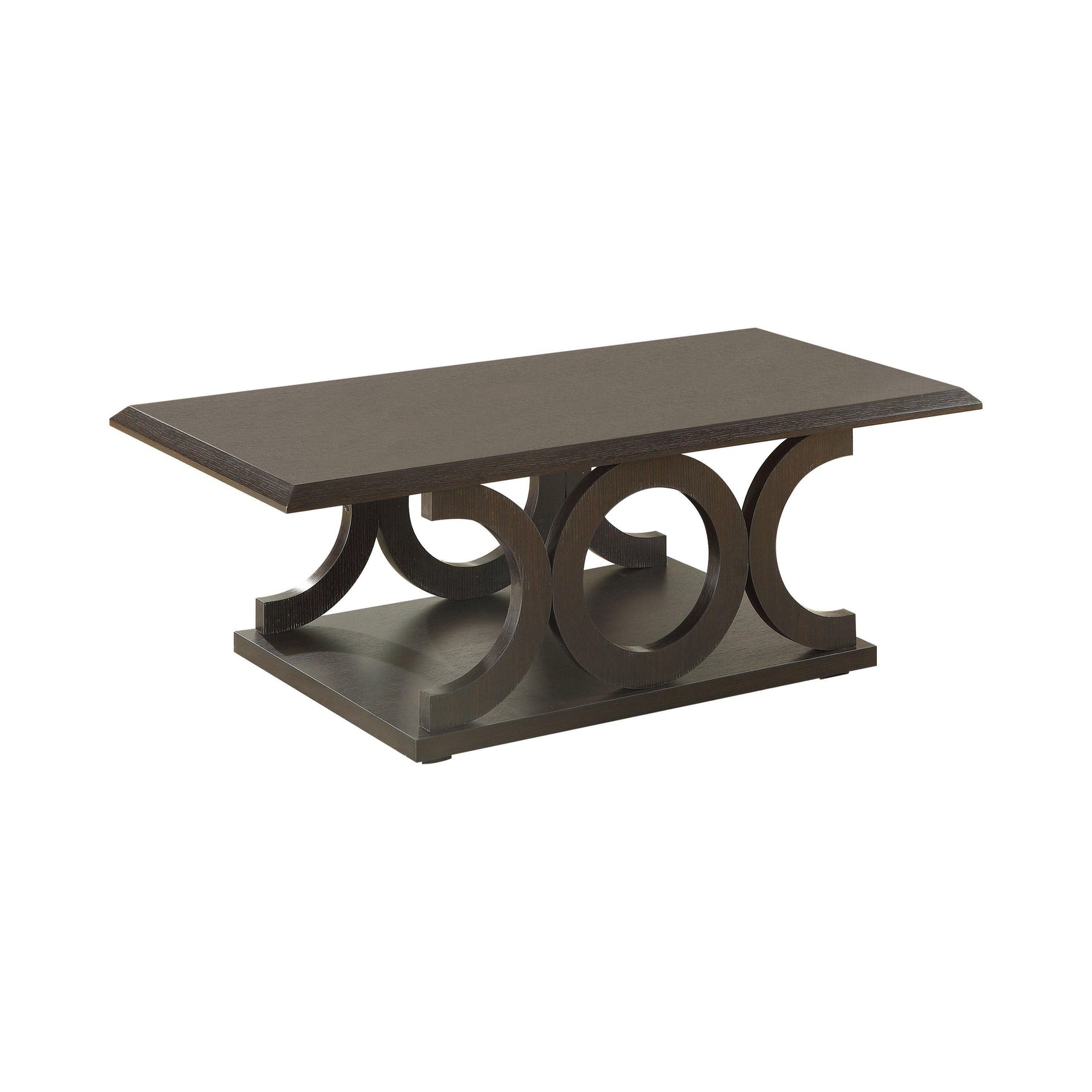 Shelly C-shaped Base Coffee Table Cappuccino - Ella Furniture