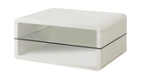 Elana Rectangle 2-Shelf Coffee Table Glossy White - Ella Furniture