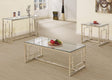 Merced Rectangle Glass Top Coffee Table Nickel - Ella Furniture