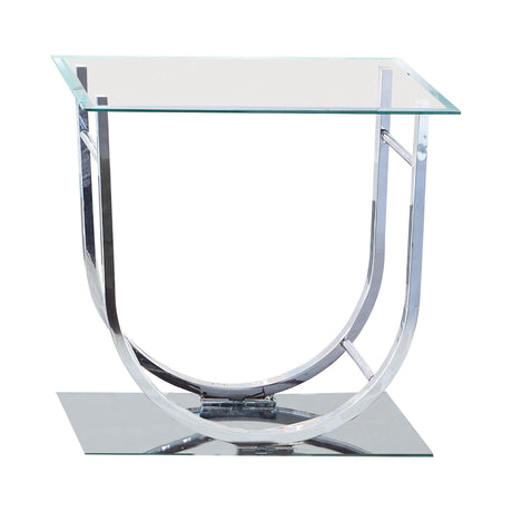 Danville U-shaped End Table Chrome - Ella Furniture