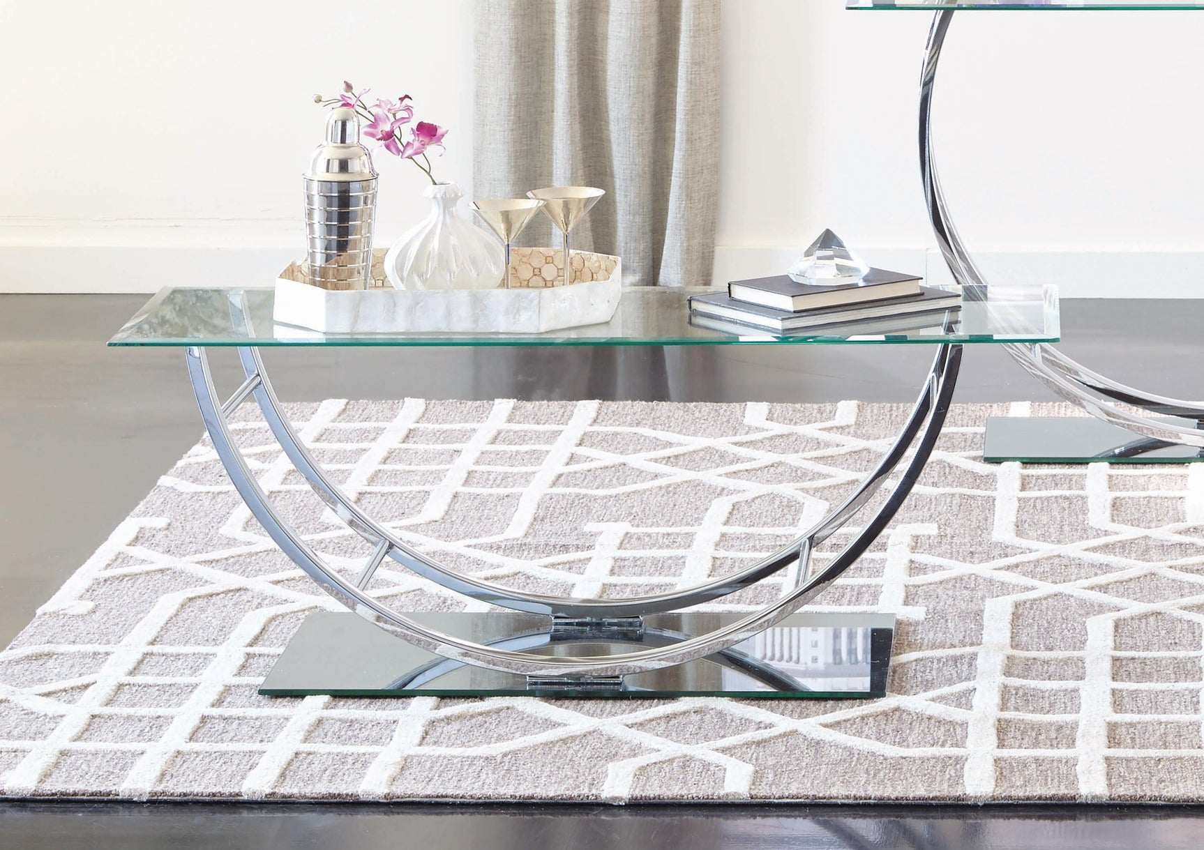 Danville U-shaped Coffee Table Chrome - Ella Furniture