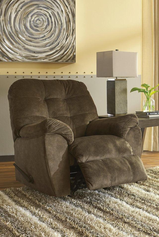 Accrington Earth Microfiber Recliner - Ella Furniture