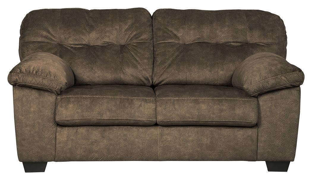 Accrington Earth Microfiber Loveseat - Ella Furniture