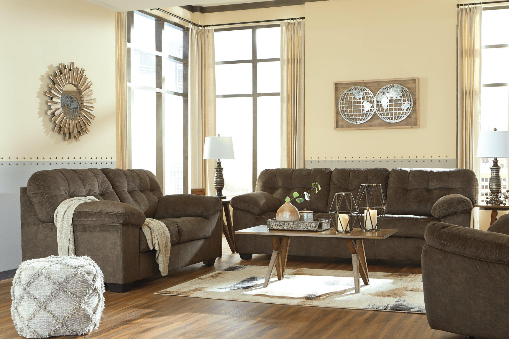 Accrington Earth Sofa, Loveseat And Recliner - Ella Furniture