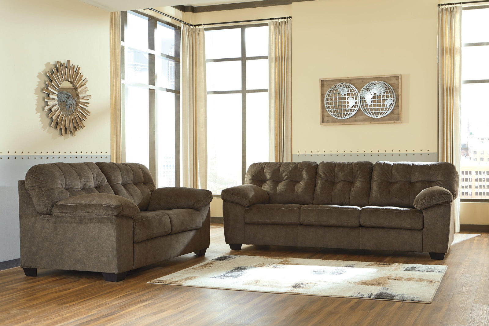 Accrington Earth Sofa And Loveseat - Ella Furniture