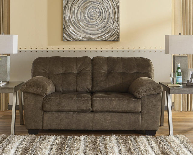 Accrington Earth Microfiber Loveseat - Ella Furniture