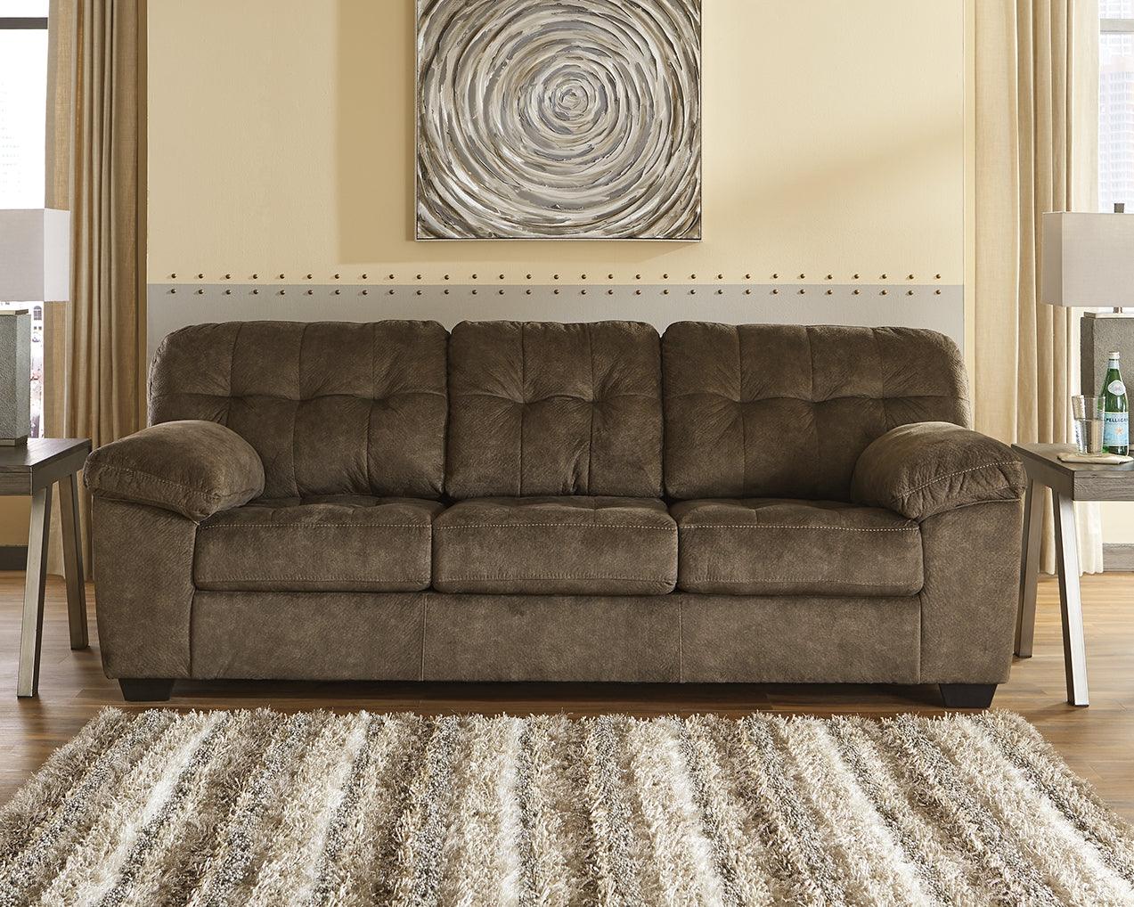 Accrington Earth Microfiber Sofa - Ella Furniture