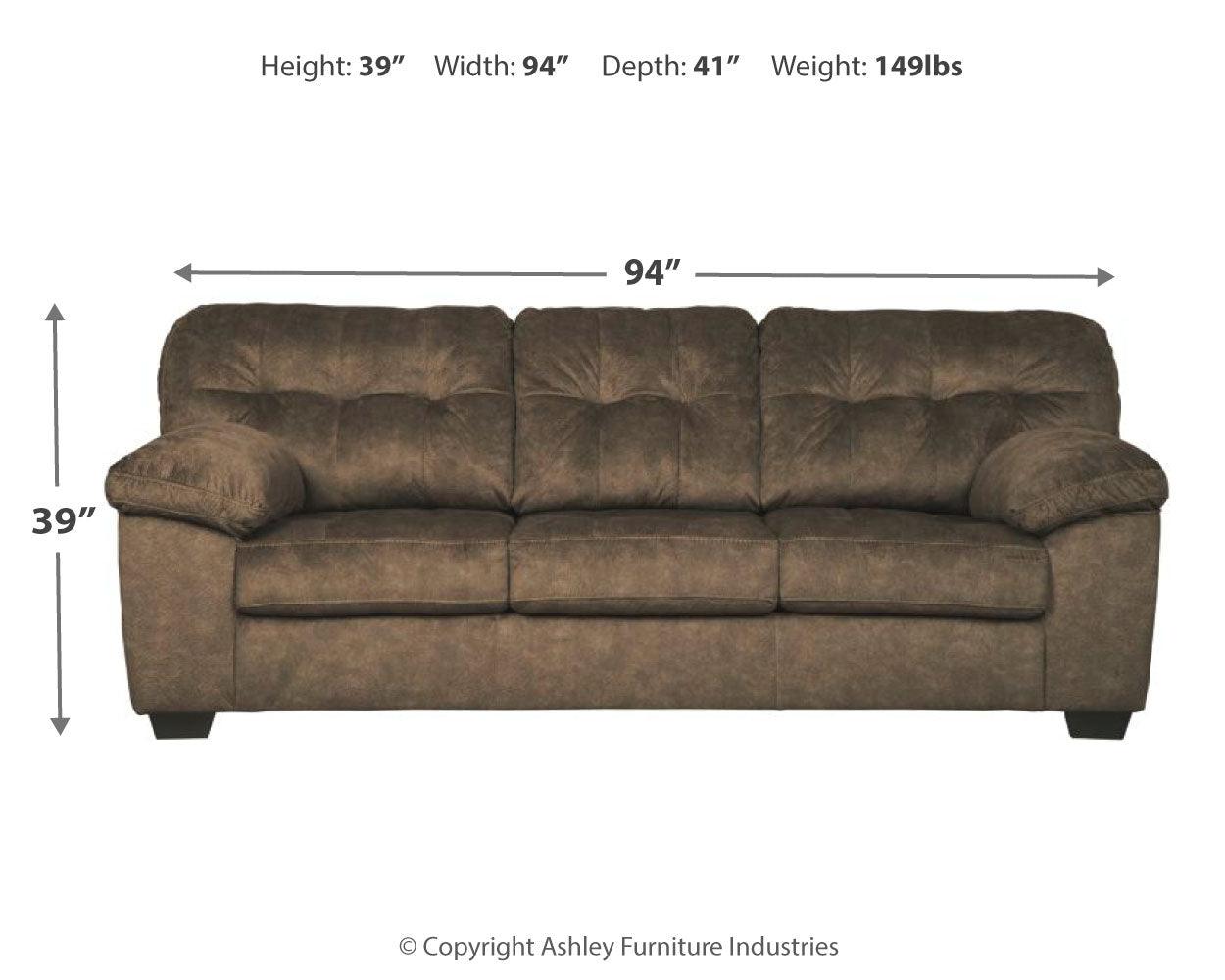 Accrington Earth Microfiber Sofa - Ella Furniture