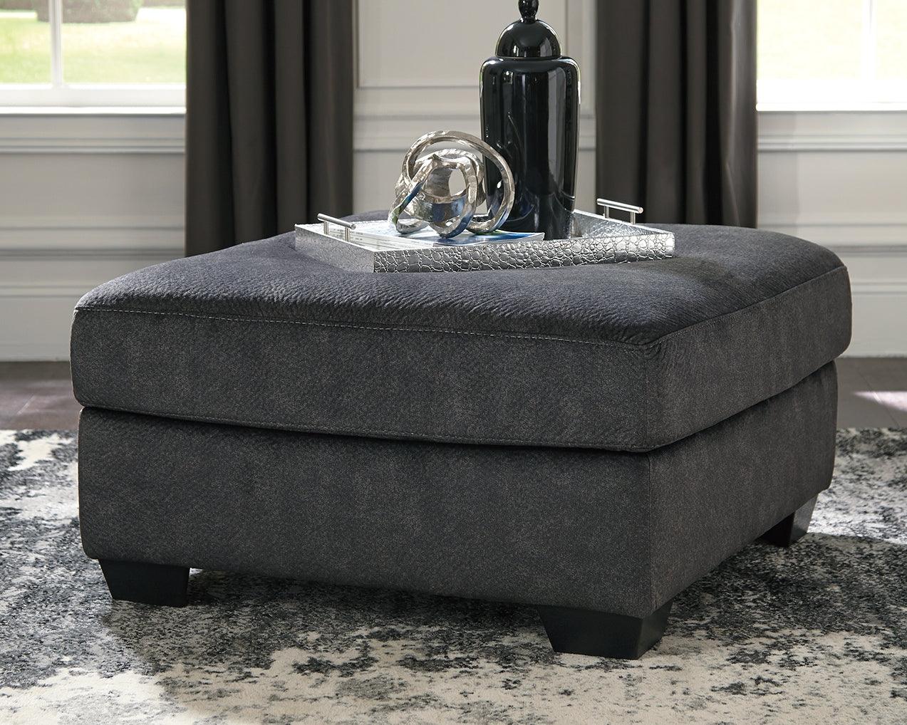 Accrington Granite Microfiber Oversized Ottoman - Ella Furniture