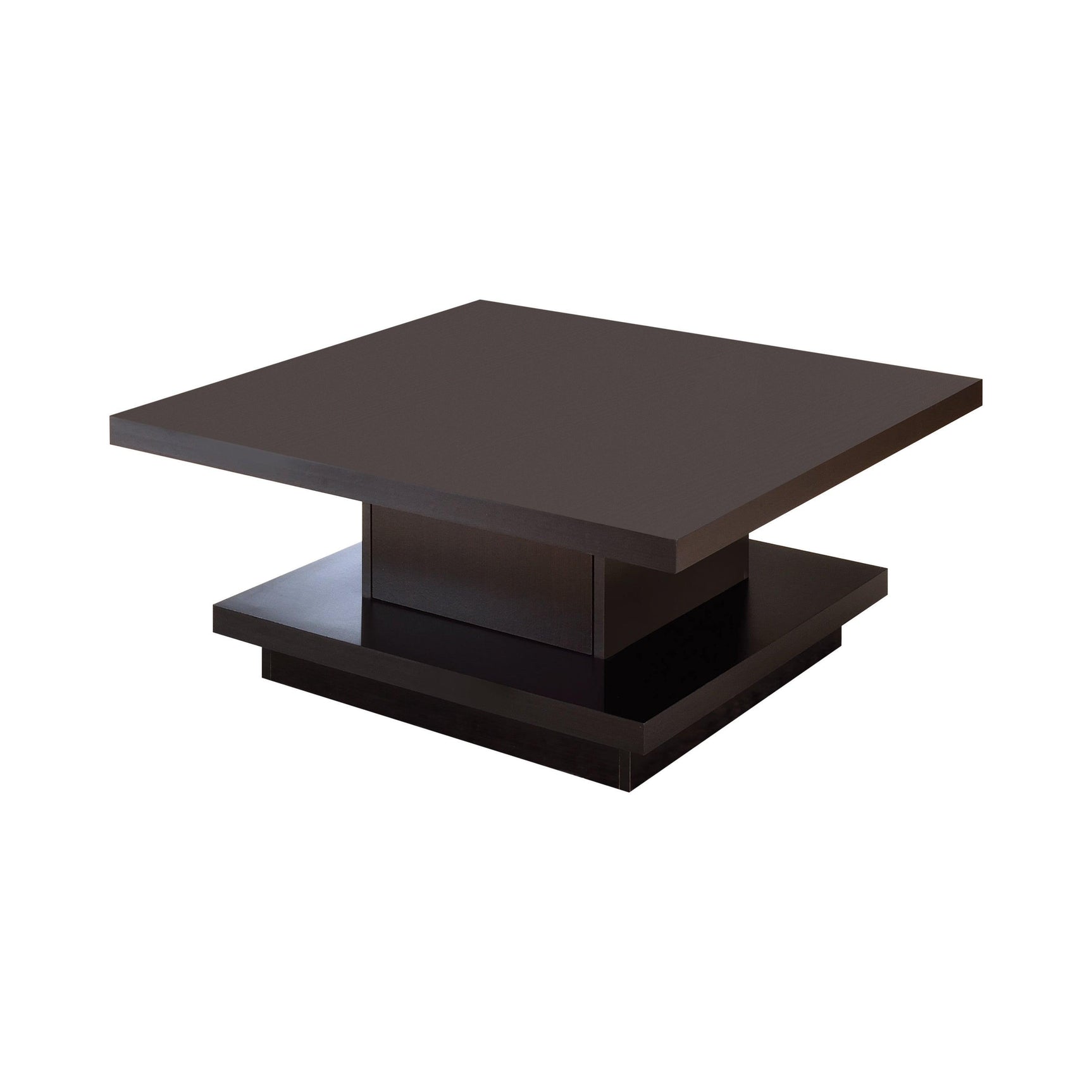 Reston Pedestal Square Coffee Table Cappuccino - Ella Furniture