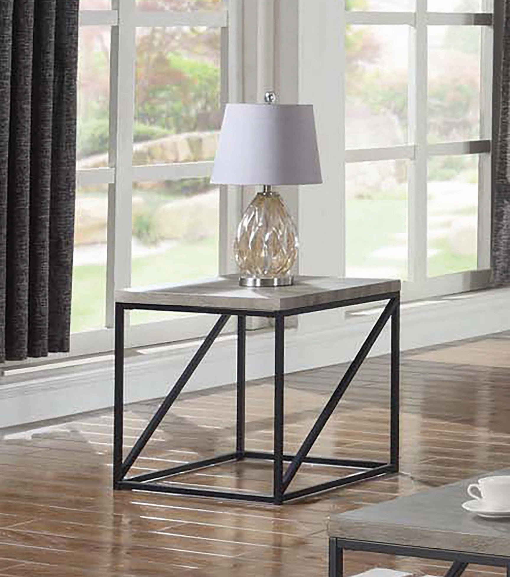 Birdie Square End Table Sonoma Grey - Ella Furniture