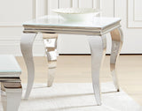 Luna Square End Table White And Chrome - Ella Furniture