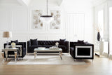 Luna Square End Table White And Chrome - Ella Furniture