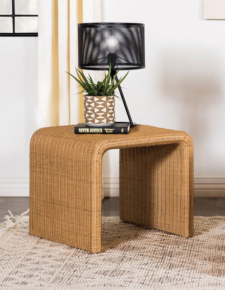 Juanita Square Rattan End Table Natural - Ella Furniture
