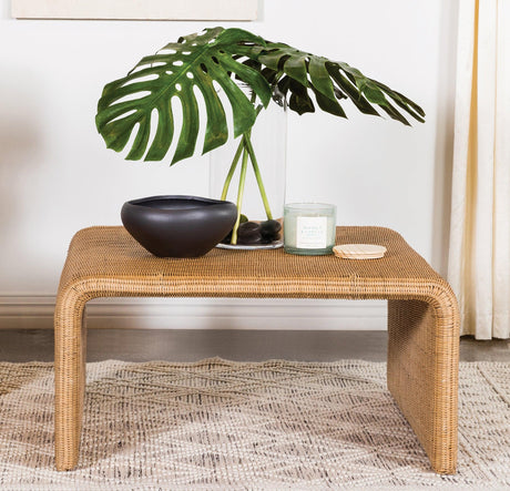 Juanita Square Rattan End Table Natural - Ella Furniture