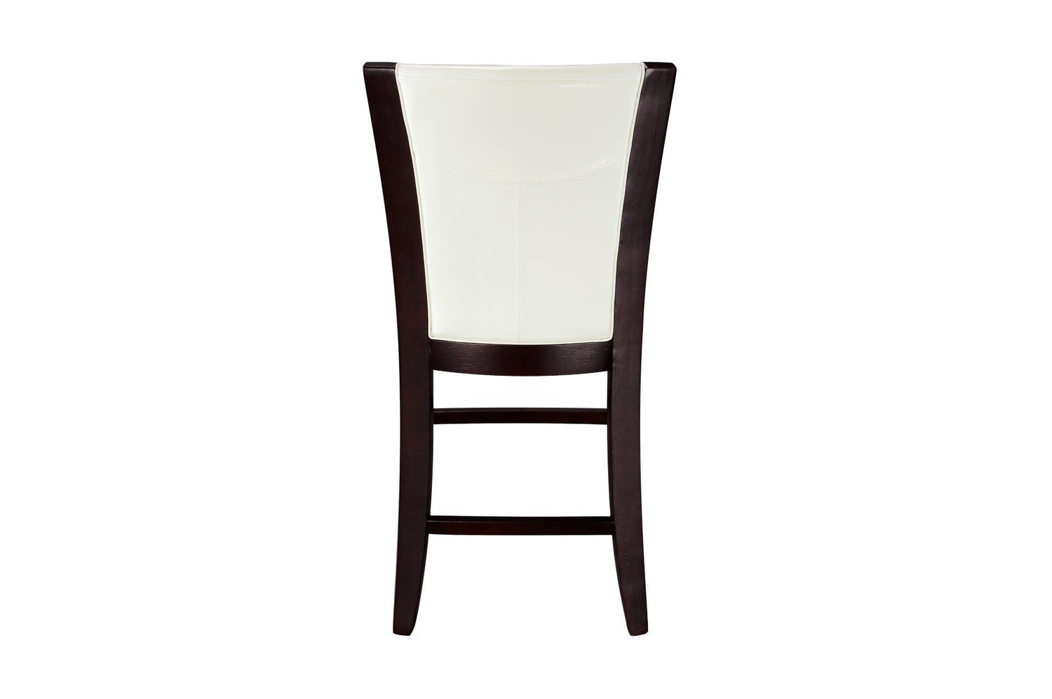 Daisy Espresso Black Solid Wood Faux Leather Seat Glass Top Round Counter Height Dining Room Set - Ella Furniture