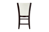 Daisy Espresso Black Solid Wood Faux Leather Seat Glass Top Square Counter Height Dining Room Set - Ella Furniture