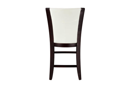 Daisy Espresso Black Solid Wood Faux Leather Seat Glass Top Square Counter Height Dining Room Set - Ella Furniture