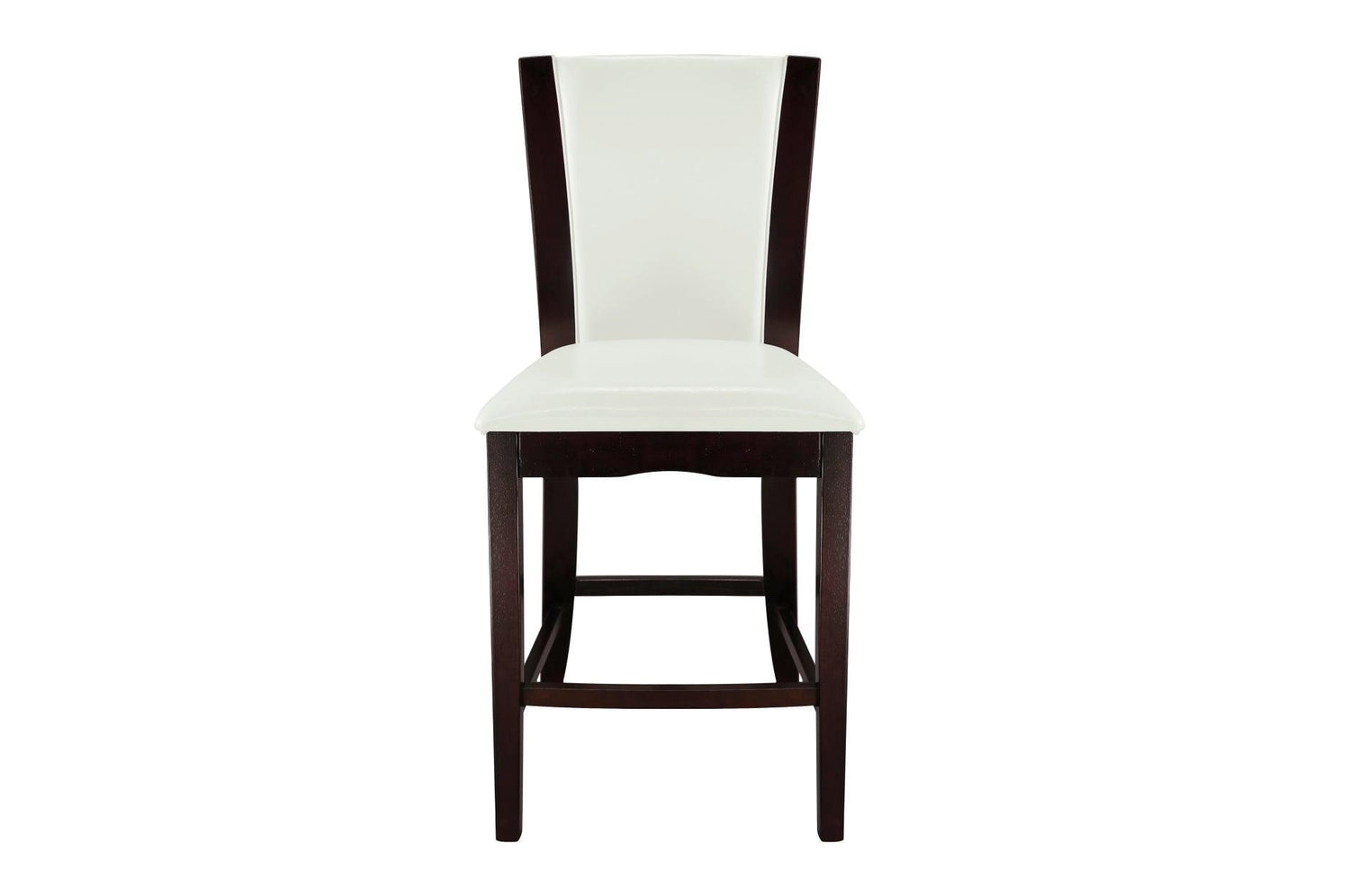 Daisy Espresso Black Solid Wood Faux Leather Seat Glass Top Square Counter Height Dining Room Set - Ella Furniture