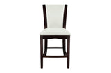 Daisy Espresso Black Solid Wood Faux Leather Seat Glass Top Square Counter Height Dining Room Set - Ella Furniture