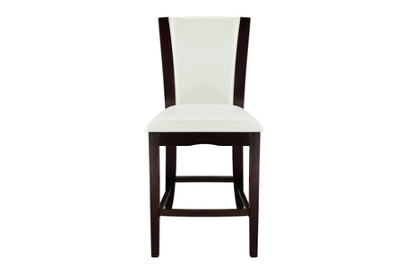 Daisy Espresso Black Solid Wood Faux Leather Seat Glass Top Square Counter Height Dining Room Set - Ella Furniture