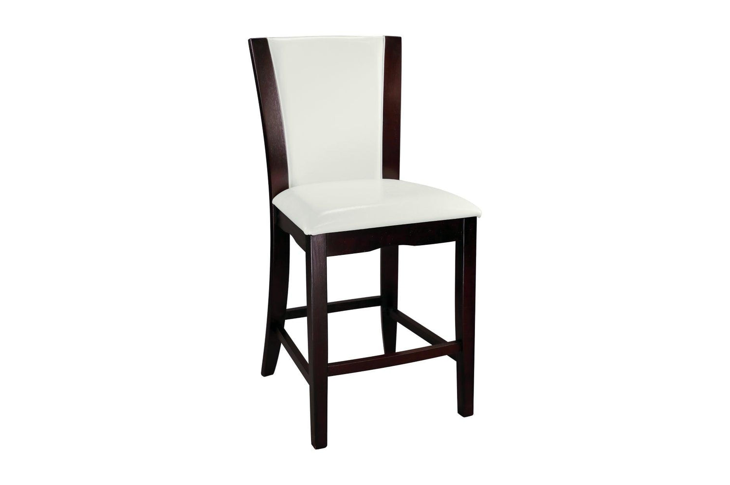 Daisy Espresso Black Solid Wood Faux Leather Seat Glass Top Square Counter Height Dining Room Set - Ella Furniture