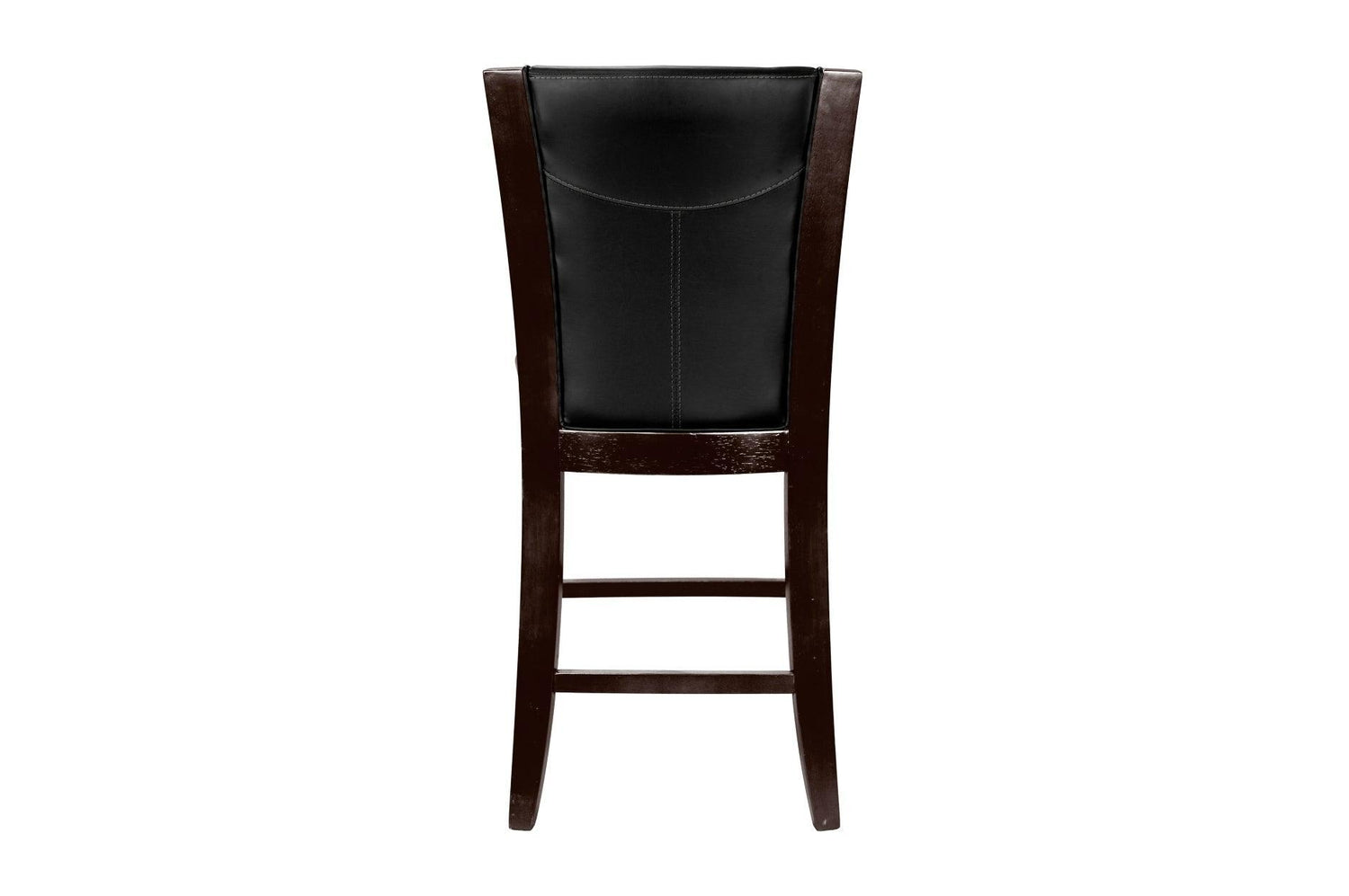 Daisy Espresso Black Solid Wood Faux Leather Seat Glass Top Square Counter Height Dining Room Set - Ella Furniture