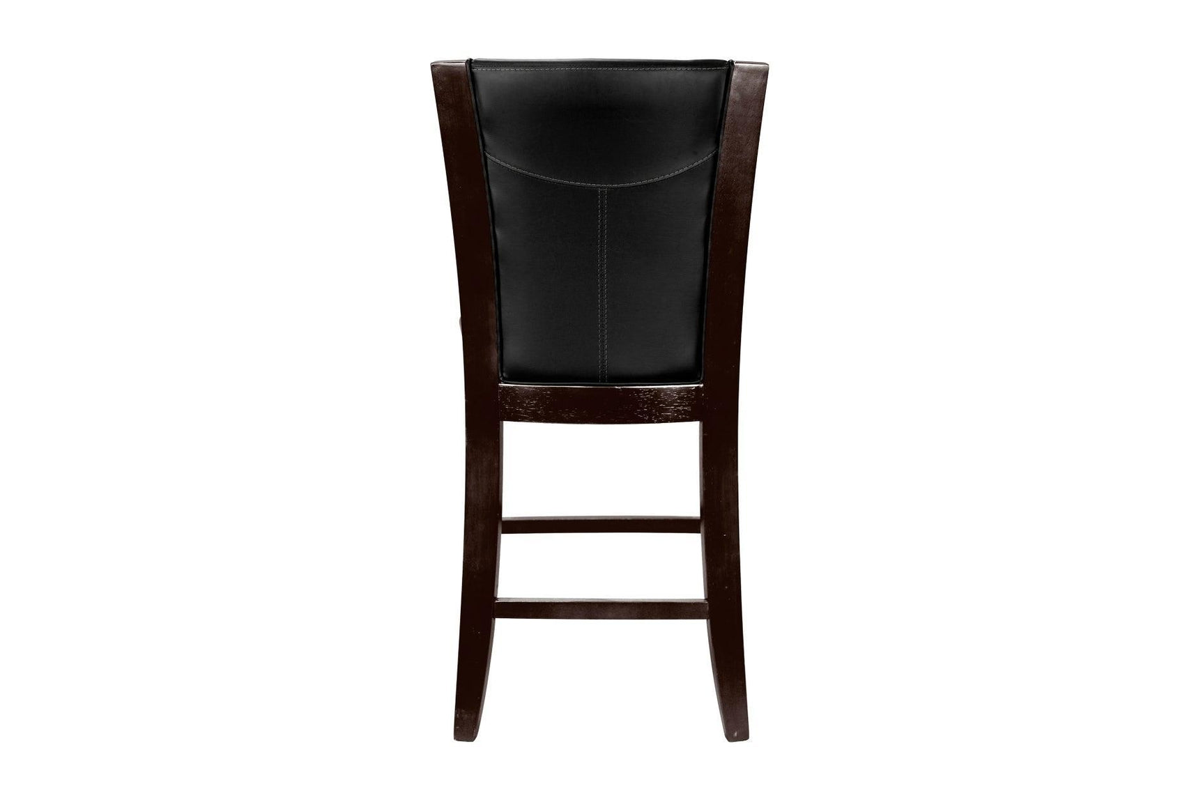 Daisy Espresso Black Solid Wood Faux Leather Seat Glass Top Square Counter Height Dining Room Set - Ella Furniture