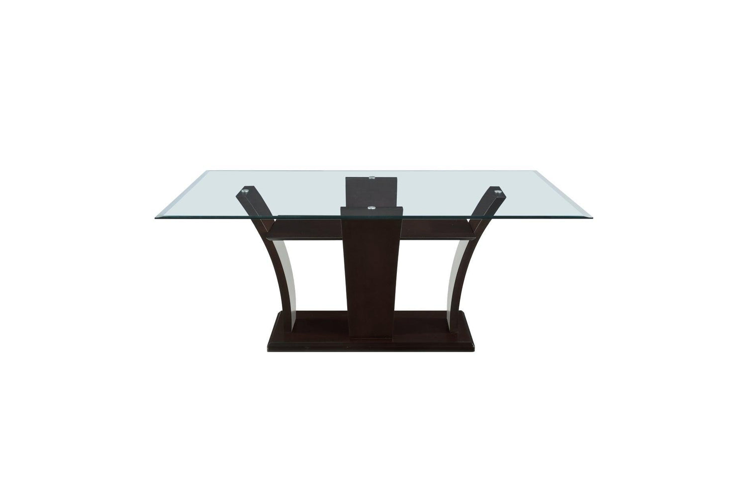 Daisy Espresso Black Solid Wood Faux Leather Glass Top Rectangular Counter Height Dining Room Set - Ella Furniture