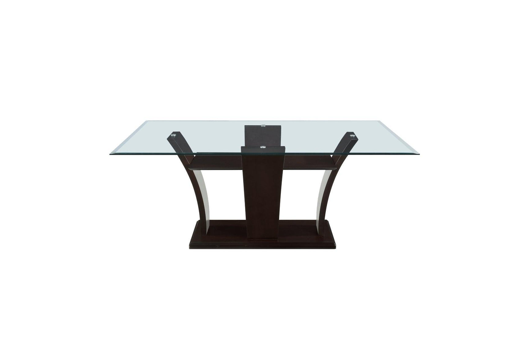 Daisy Espresso Black Solid Wood Faux Leather Glass Top Rectangular Counter Height Dining Room Set - Ella Furniture