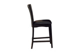 Daisy Espresso Black Solid Wood Faux Leather Seat Glass Top Square Counter Height Dining Room Set - Ella Furniture