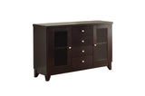 Daisy Espresso Black Solid Wood Faux Leather Seat Glass Top Counter Height Dining Room Set - Ella Furniture