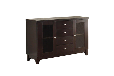 Daisy Espresso Black Solid Wood Faux Leather Seat Glass Top Counter Height Dining Room Set - Ella Furniture