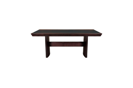 Daisy Espresso Black Solid Wood Faux Leather Seat Glass Top Counter Height Dining Room Set - Ella Furniture