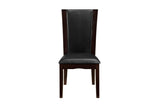 Daisy Espresso Black Solid Wood Faux Leather Seat Glass Top Counter Height Dining Room Set - Ella Furniture