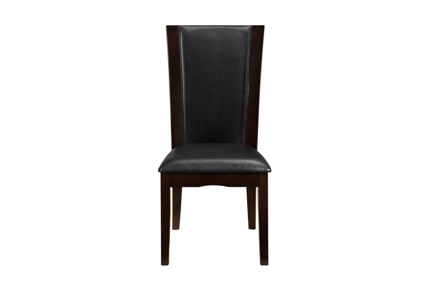Daisy Espresso Black Solid Wood Faux Leather Seat Glass Top Counter Height Dining Room Set - Ella Furniture