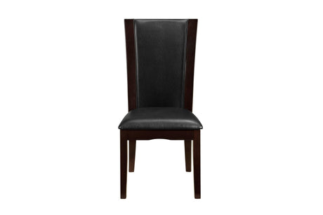 Daisy Espresso Black Solid Wood Faux Leather Seat Glass Top Counter Height Dining Room Set - Ella Furniture