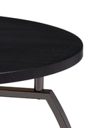 Dacre Round Coffee Table Dark Grey And Black Nickel - Ella Furniture