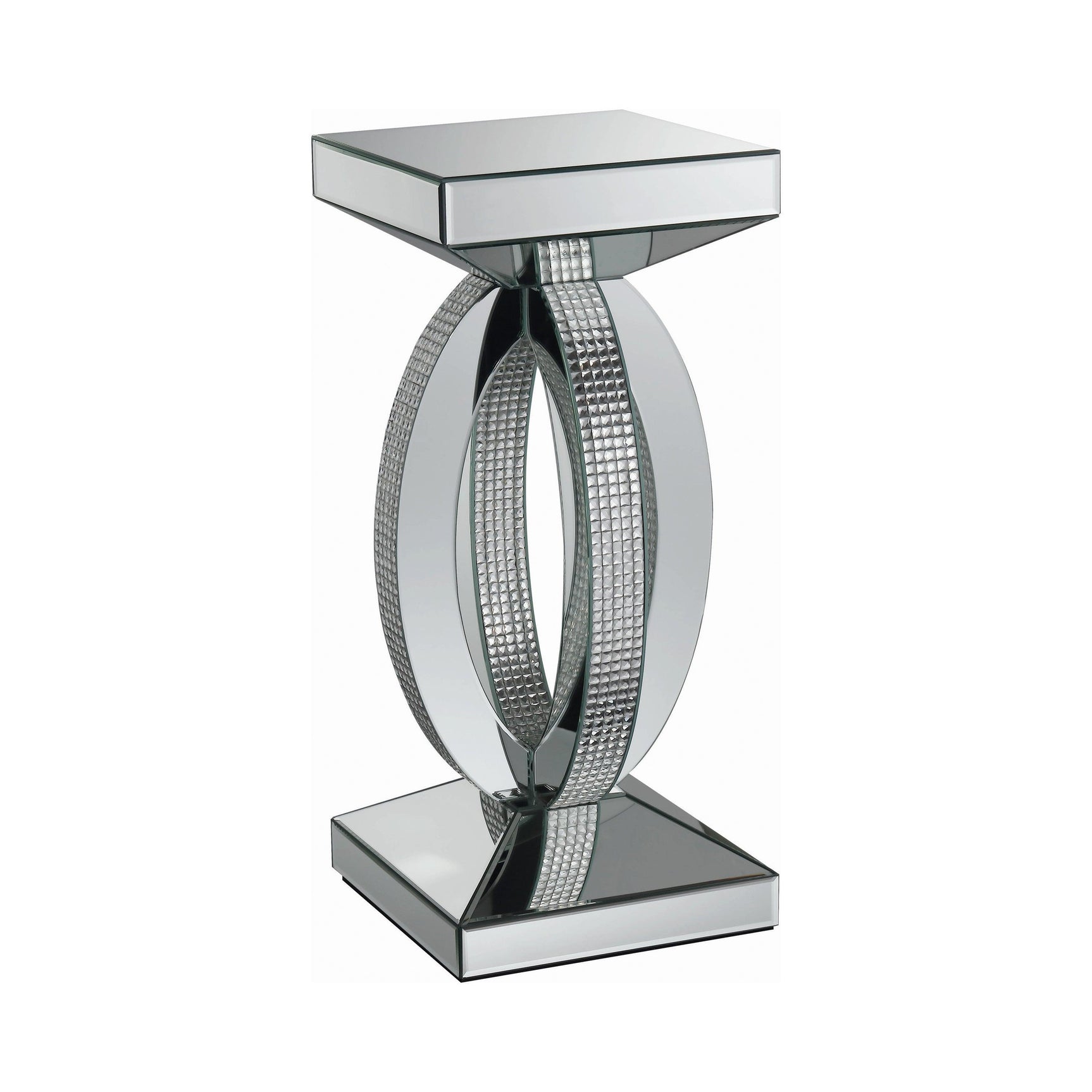 Amalia Square Coffee Table With Lower Shelf Clear Mirror - Ella Furniture