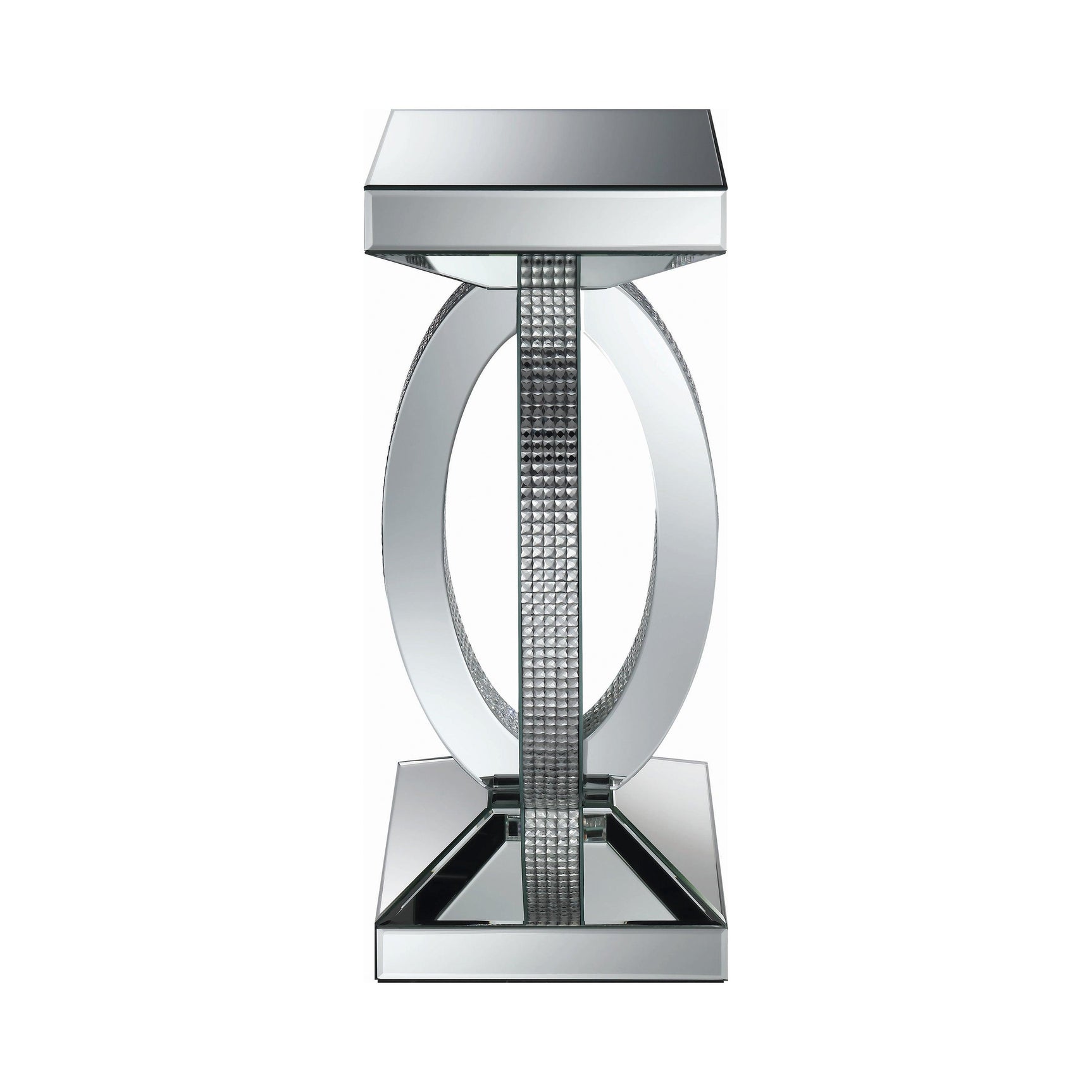 Amalia Square End Table With Lower Shelf Clear Mirror - Ella Furniture