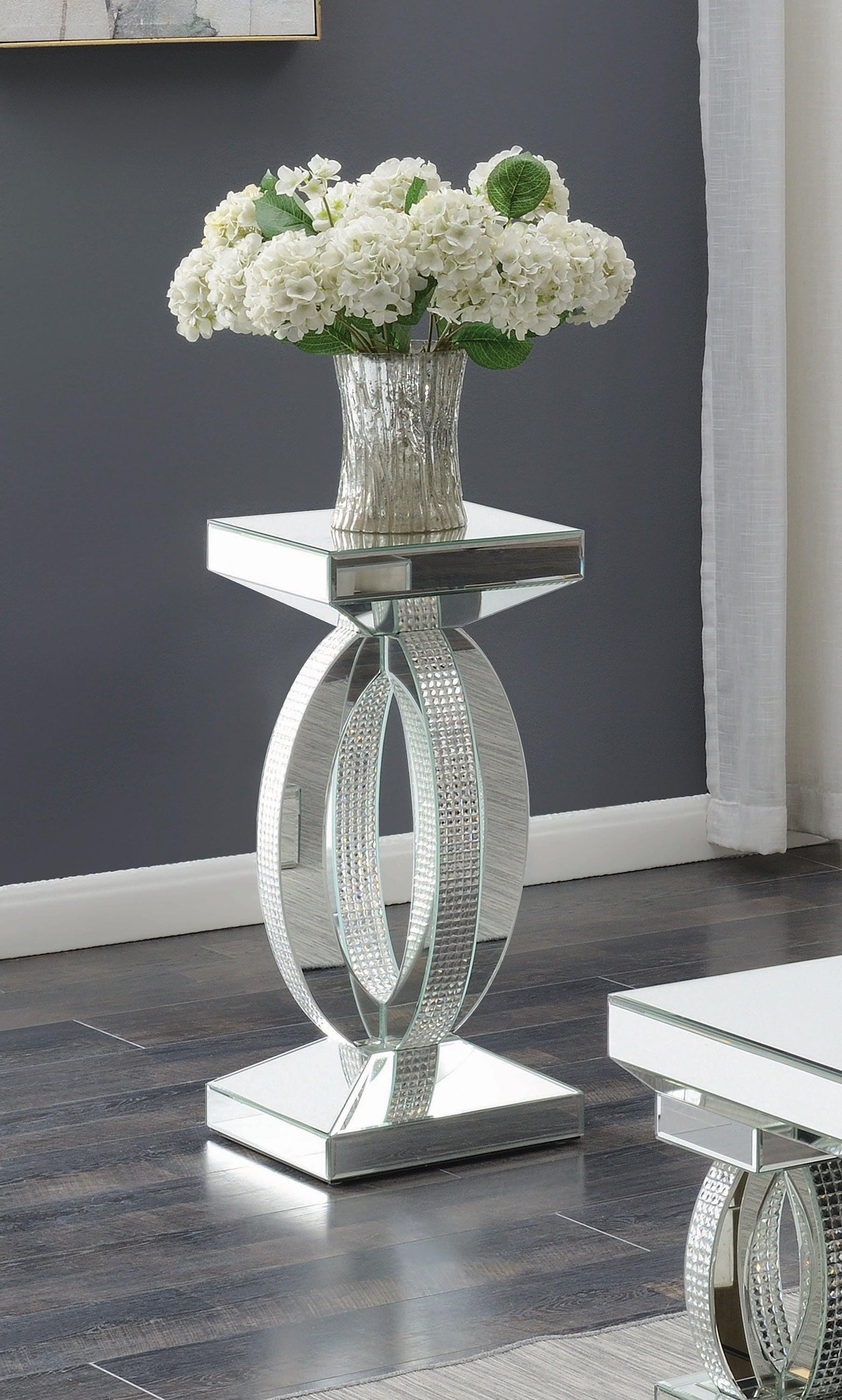 Amalia Square Coffee Table With Lower Shelf Clear Mirror - Ella Furniture